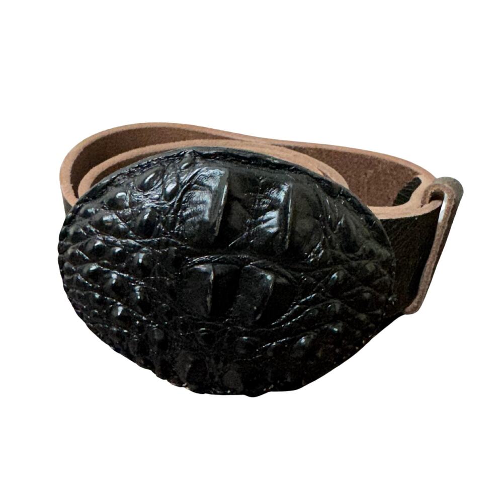Vintage Mens Black Leather Belt Size 40